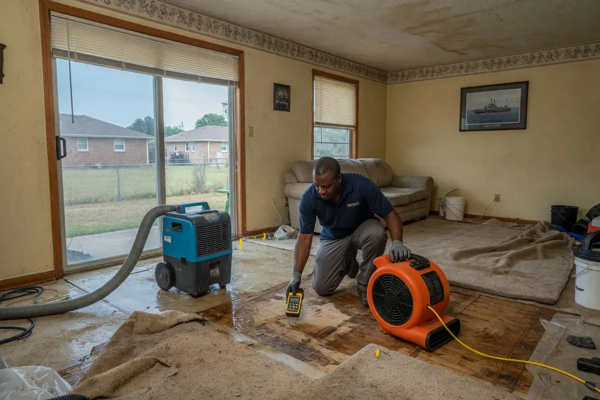 Water Damage Restoration Newport News VA, LLC crew at work